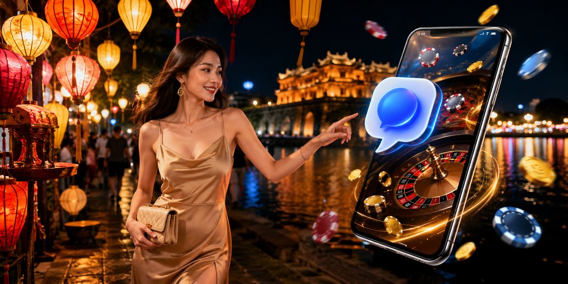 Khách hàng trải nghiệm cá cược di động tại thị trường Huế về đêm
